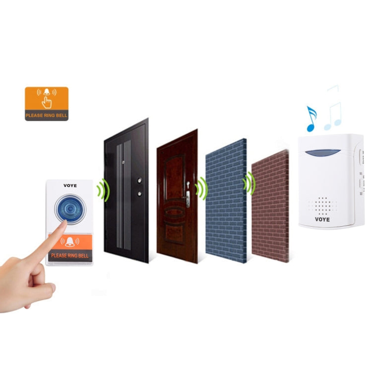 VOYE V006A Home Music Remote Control Wireless Doorbell with 38 Polyphony Sounds, V006A VOYE V006A Home Music Remote Control Wireless Doorbell with 38 Polyphony Sounds, V006A